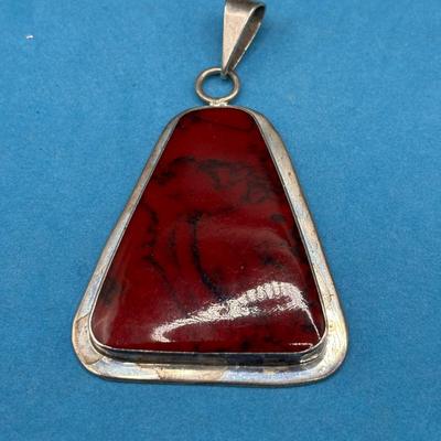 Vintage Mexico Silver With Ted Jasper Pendent