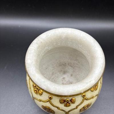 Marble Vase With Gold Detail 