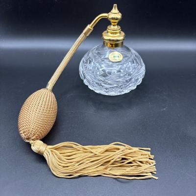 Vintage Perfume Bottle With Atomizer Made Of Crystal From Ireland 