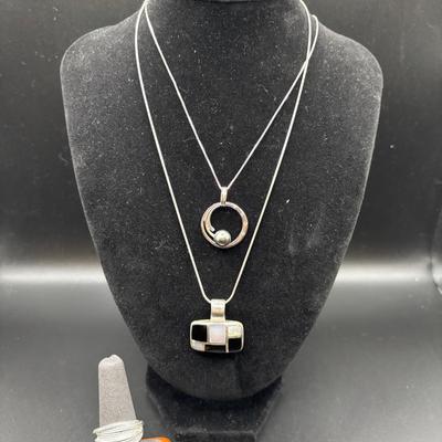 Modern Jewelry Lot 2 Necklaces A Ring And Bracelet 