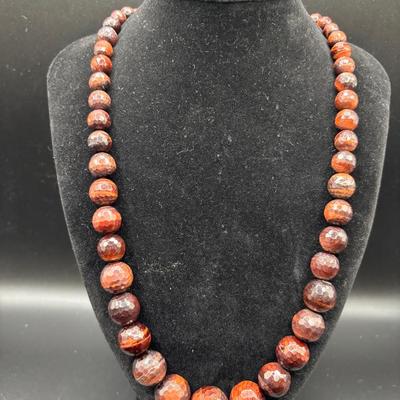 Vintage Jay King Silver Featuring Faceted Red Tigers Eye Beads