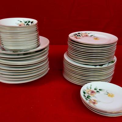 Narumi Flower Design China Plate & Bowl Set