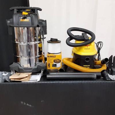 Two Wet/Dry Vacuum Cleaners A DEWALT & STANLEY Wet/Dry Vacuums