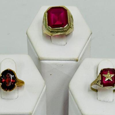 14k Ruby & Garnet Rings (12.40g)