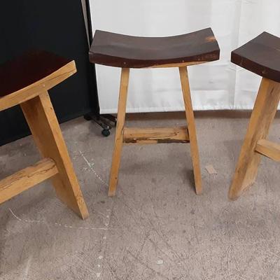 Spalted Hardwood Saddle Barstools