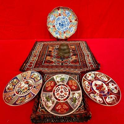 Salt Bag, Imari Style Plates, Japanese Bell + More! 