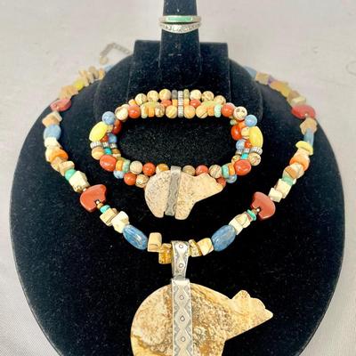 Carolyn Pollack Sterling And Multi Gemstone Matching Fetish Set