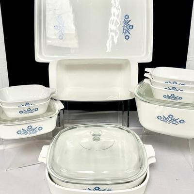 Blue Cornflower Corningware Feat. Broiler Tray & More