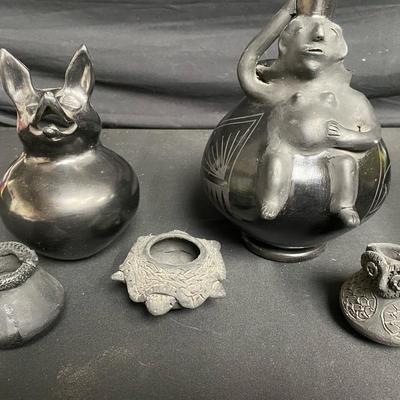 Signed Mata Ortiz Black Pottery & More