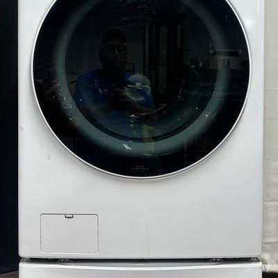 LG Front Load Smart Washer w/Built-In Intelligence & Storage Pedestal