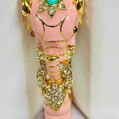 RARE KJL Kenneth J Lane Pink Elephant Hinged Bangle