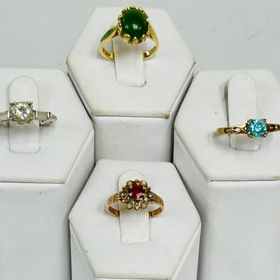10k and 14k Gemstone Rings (9.6g)
