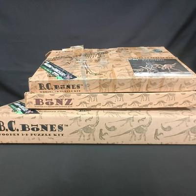 B.C. Bones/"Bonz" Wooden 3D Dinosaur Puzzle Kits