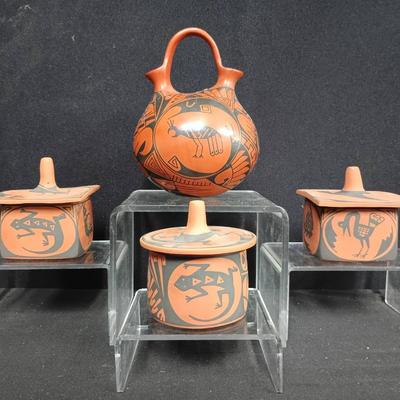 Mata Ortiz Handcrafted Pottery Quartet