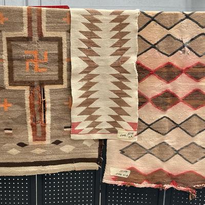 Vintage Navajo Woven Wool Rugs 