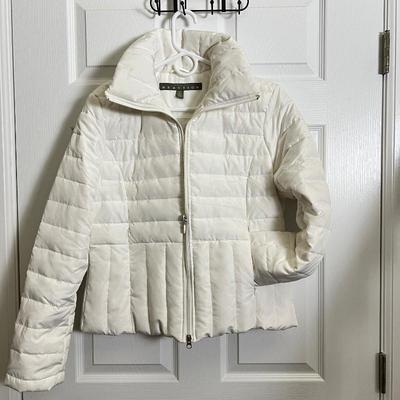 Reaction by Kenneth Cole White Quilted Jacket Size Large Coat
