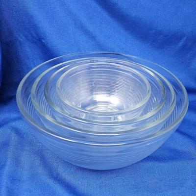Vintage Libbey 4-Bowl Mixing Bowl Set with Ribbed Design