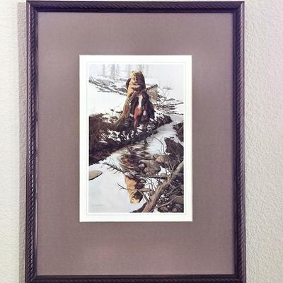  Bev Doolittle Framed Lithograph “Spirit of the Grizzly” Native American Art 25x19 Matted Framed
