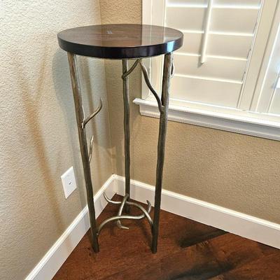 all Modern Rustic Decorative Accent Table with Heavy Iron Branch Legs & Round Wood Top - 14"D x 36"H
