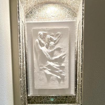 Jean Juhlin Signed Cast Paper Sculptural Relief Wall Art