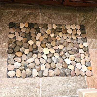  Natural River Stone Area Rug Mat Non-Slip Smooth Stone Designed - Home Decor - 20" x 30"