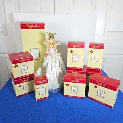  Lot of Ten DEPARTMENT 56 "Krinkles" Ornaments and Tree Topper in Original Boxes