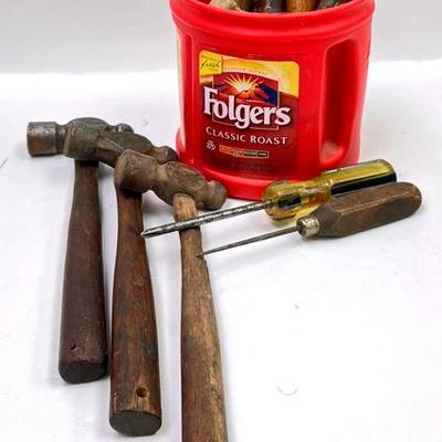 Assortment of Wooden Handled Tools