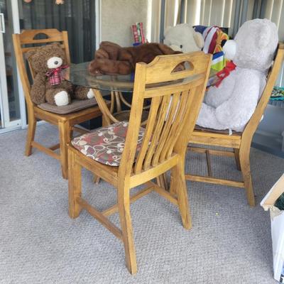 Sale Photo Thumbnail #12: Glass top table & 4 chairs