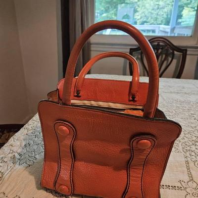 Vintage Ronay Orange Leather Handbag