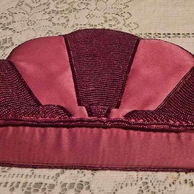 Vintage Purple Beaded Genie Clutch