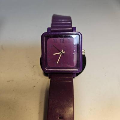 Purple Face Numbers Watch And Band