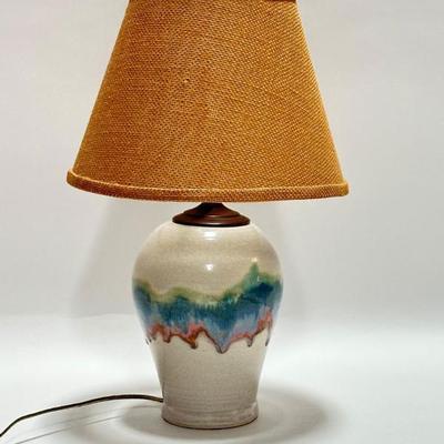 Sale Photo Thumbnail #61: Mid Century Studio Pottery Lamp – Drip Glaze in Earth Tones – Signed – Mid Century Style