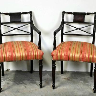 Antique Schmieg Hungate & Kotzian Mahogany Dining Room Chairs w/Arms