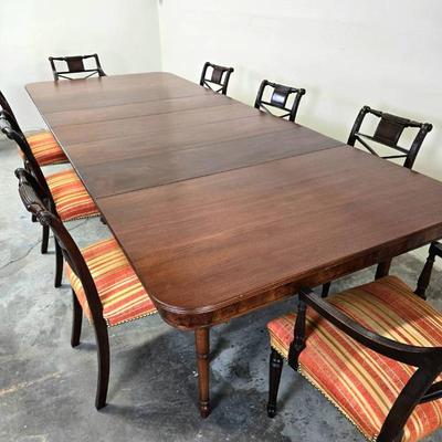 Antique Schmieg Hungate & Kotzian Mahogany Pedastal Dining Table Fold Down Legs, Leaves & Cover