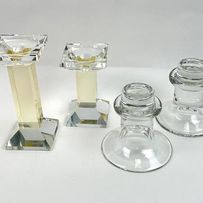Sale Photo Thumbnail #51: Glass Candlestick Holders (Set of 4)