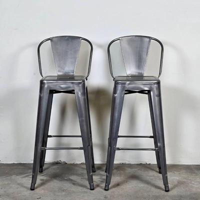 Sale Photo Thumbnail #60: Metal Bar Stools - Set of 2