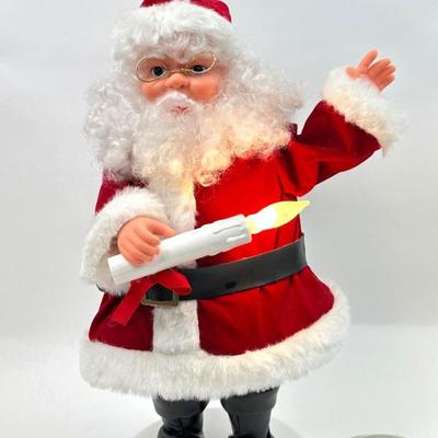 Sale Photo Thumbnail #72: Vintage Animated Telco Motion-ette Santa Claus- Lighted Waving Santa with Candle - Works!