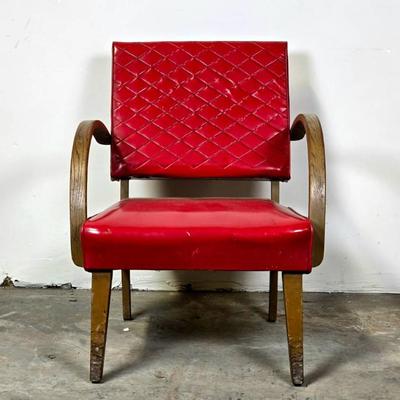 Mid-Century Red Freeman Company Lounge Chair