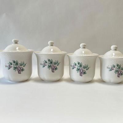 Sale Photo Thumbnail #48: Vintage Pfaltzgraff "Grapevine" Kitchen Canister Set (4 sizes)