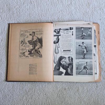 1940s 1950s sports scrapbook, baseball, basketball, football