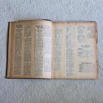 1940s 1950s sports scrapbook, baseball, basketball, football