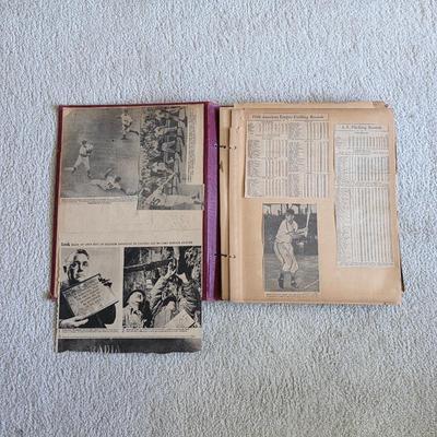 1940s sports scrapbook, baseball, basketball, football