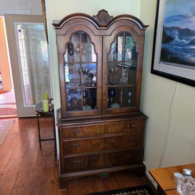 Vintage lighted china cabinet