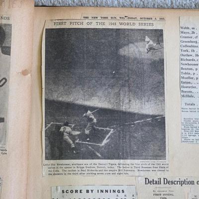 1940s 1950s sports scrapbook, baseball, basketball, football