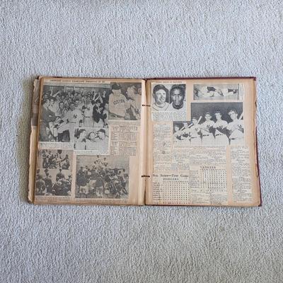 1940s sports scrapbook, baseball, basketball, football
