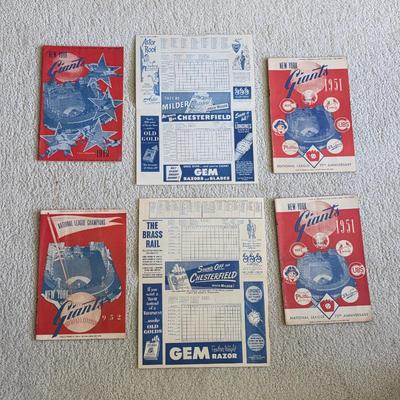 1940s 1950s New York Giants baseball programs and scorecards