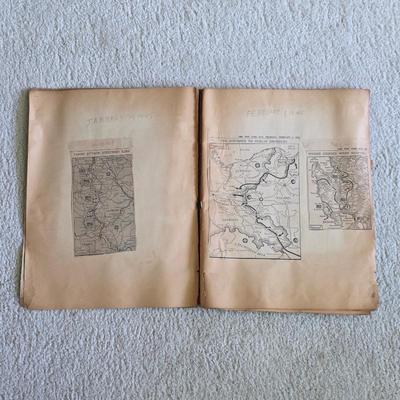 1940s World War II scrapbook, news clippings, pictures