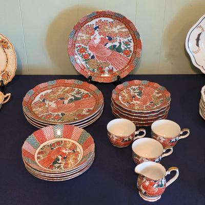Japanese Imari peacock dinnerware