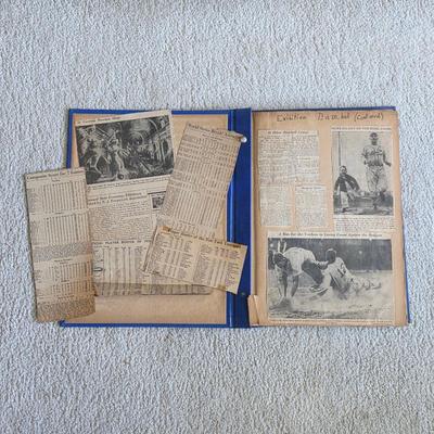 1940s 1950s sports scrapbook, baseball, basketball, football