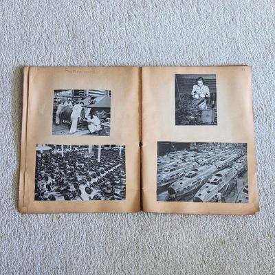1940s World War II scrapbook, news clippings, pictures